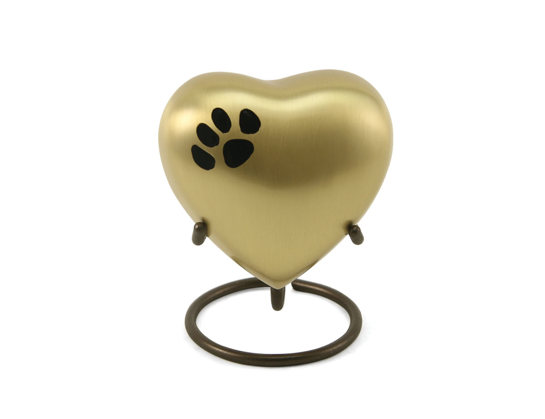 Keepsake Heart – Classic Single Paw Bronze-image