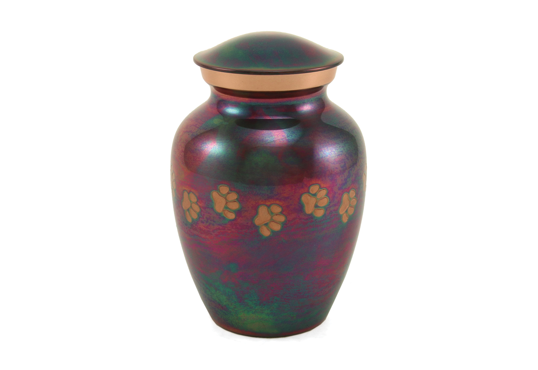 Classic Paw Print Urn – Raku-image