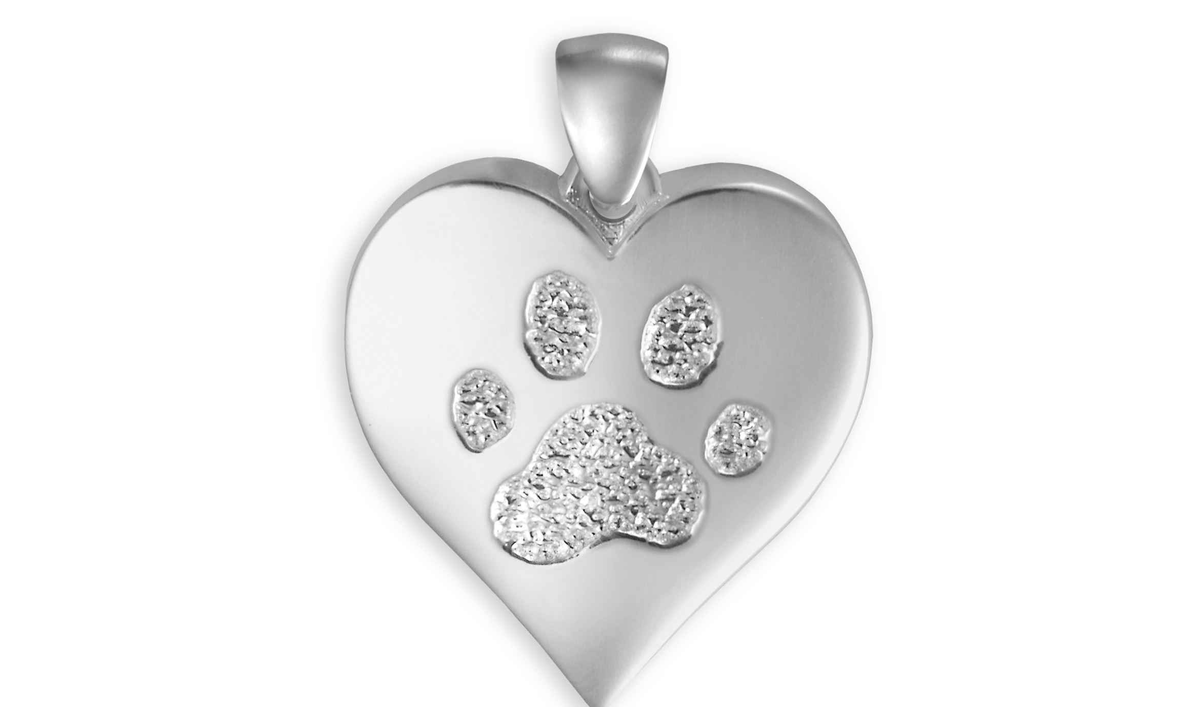 Heartfelt Print Charm – Sterling Silver – Paw-image