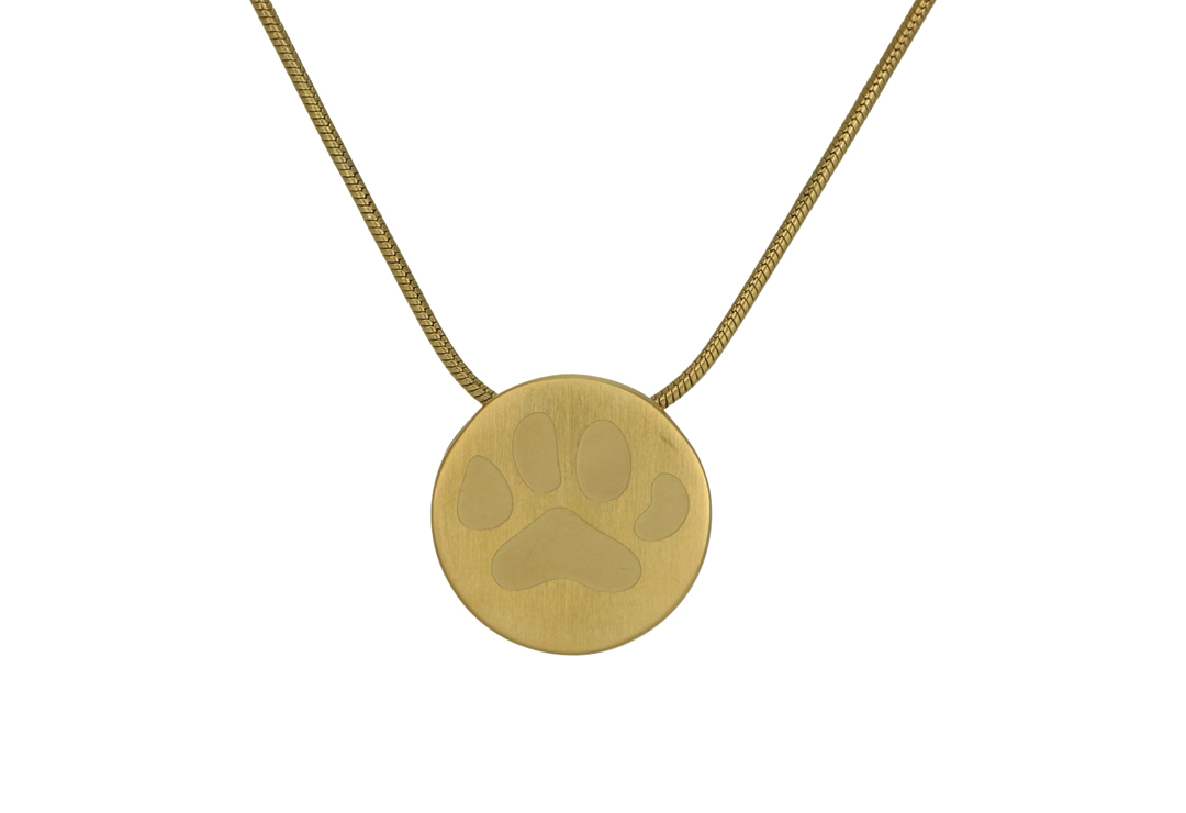 Round Pendant with Large Paw – Bronze-image