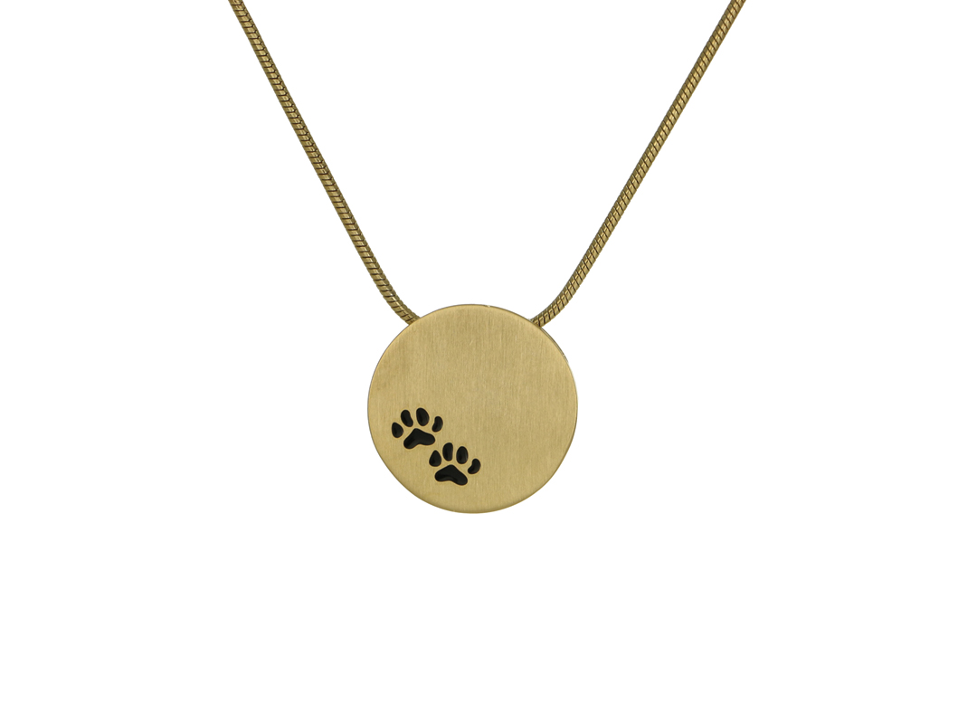 Round Pendant with Paws – Bronze-image