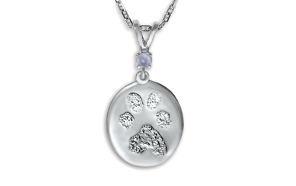 Custom Print Charm with Single Stone Bail – Paw-image