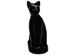 Sitting Cat Urn – Black-image