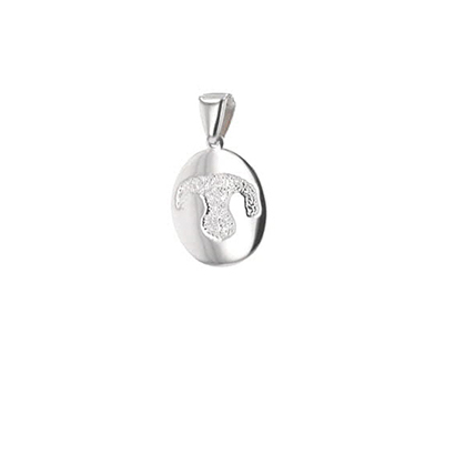 Custom Print Charm – 14K White Gold – Nose-image