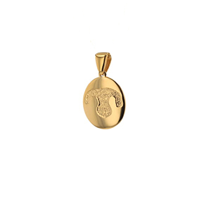 Custom Print Charm – 14K Yellow Gold – Nose-image