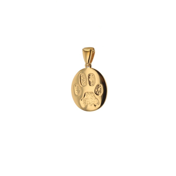 Custom Print Charm – 14K Yellow Gold – Paw-image