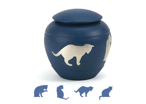 Silhouette Urn – Country Blue Cat-image