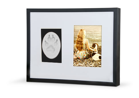 Wall Frame Photo Paw Print Urn – Black-image