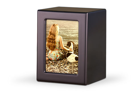 Wood Photo Urn – Black-image